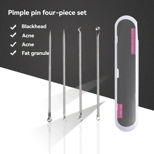 Stainless Steel Beauty Needle Acne Needle Dual-purpose Acne Remover Acne Removing Acne Beauty Tools Pimple Pin 4 PCs Set.