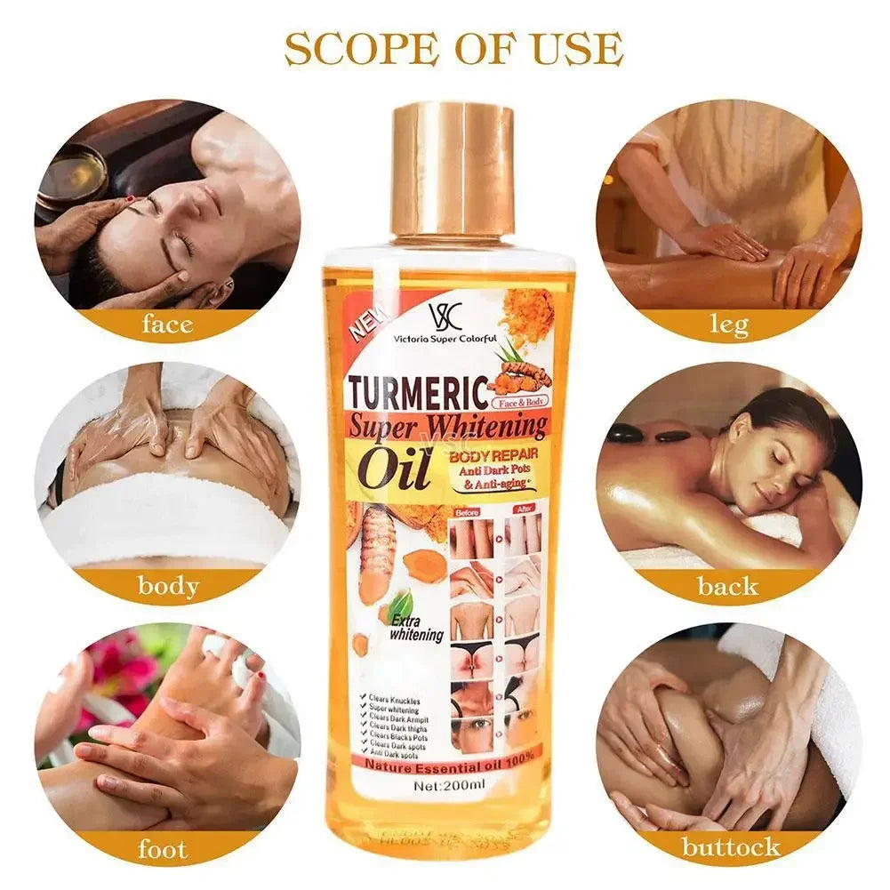 Turmeric Essential Oil Facial Body Massage Moisturizing Diffuser Aromatherapy Face Body Care Smoothing Body face Skin Care 200ml