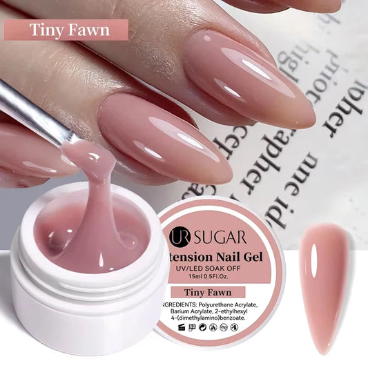 UR SUGAR 15ml Extension Nail Gel Polish Nails Finger Form Clear Nude Pink Nail Art Camouflage Hard Gel Acrylic Nail Manicur.