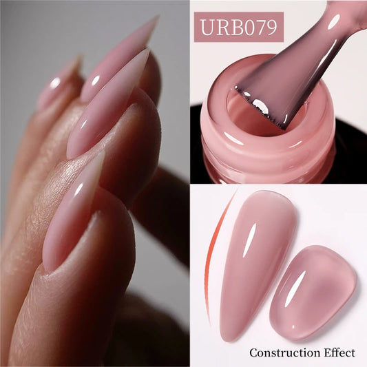 UR SUGAR 7ml Nude Crystal Rubber Base Gel Natural Color Semi Permanent Soak off UV LED Gel Nail Art Varnish.